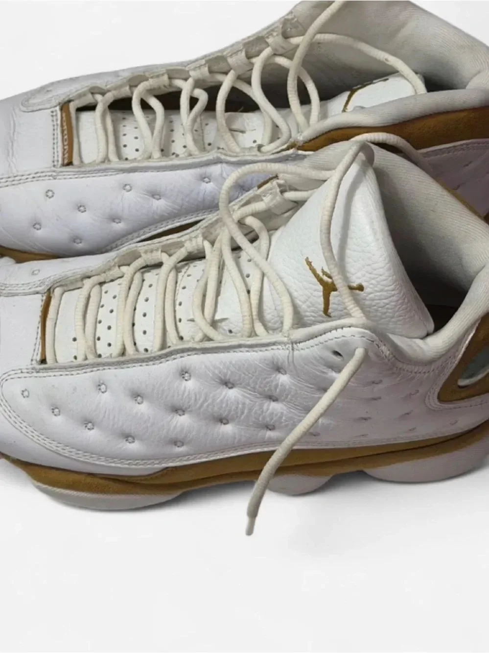Jordan Men's White and Tan Low-Top Athletic Sneakers